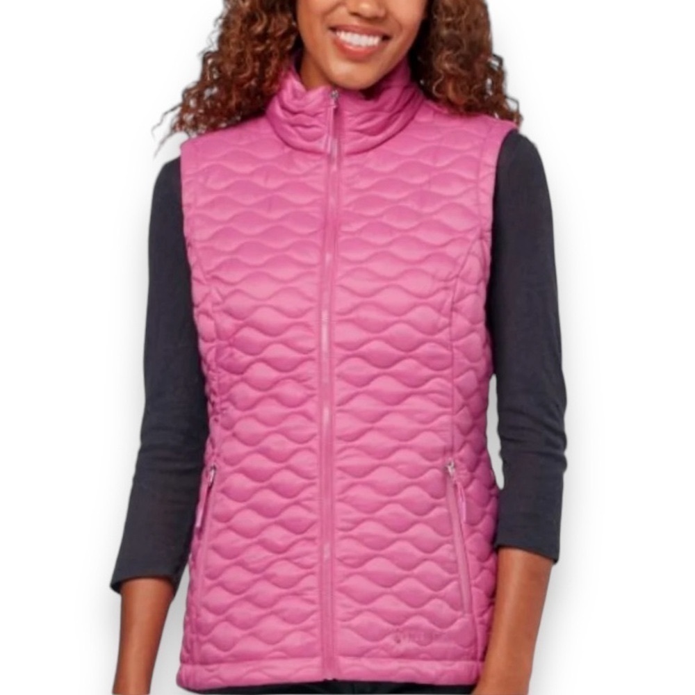 Free Country Women's Size Med Berry Tarnish Quilted Zip Front Fitted Vest NWOT
